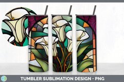 Stained Glass Calla Lily Flowers Tumbler | Sublimation 20 oz Product Image 2