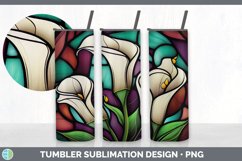 Stained Glass Calla Lily Flowers Tumbler | Sublimation 20 oz Product Image 4
