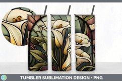 Stained Glass Calla Lily Flowers Tumbler | Sublimation 20 oz Product Image 5