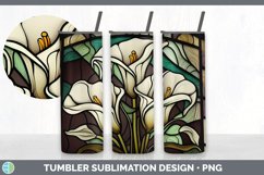Stained Glass Calla Lily Flowers Tumbler | Sublimation 20 oz Product Image 6