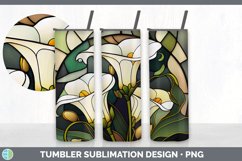 Stained Glass Calla Lily Flowers Tumbler | Sublimation 20 oz Product Image 7
