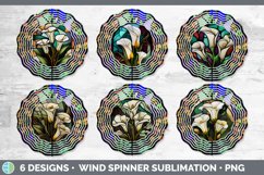 Stained Glass Calla Lily Flowers Wind Spinner | Sublimation