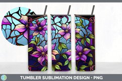 Stained Glass Clematis Flowers Tumbler | Sublimation 20 oz S Product Image 2