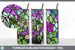 Stained Glass Clematis Flowers Tumbler | Sublimation 20 oz S Product Image 4