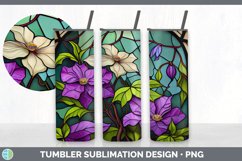 Stained Glass Clematis Flowers Tumbler | Sublimation 20 oz S Product Image 5