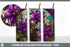 Stained Glass Clematis Flowers Tumbler | Sublimation 20 oz S Product Image 6
