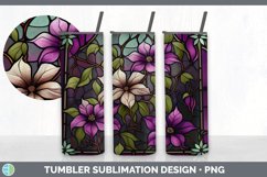 Stained Glass Clematis Flowers Tumbler | Sublimation 20 oz S Product Image 7