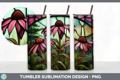 Stained Glass Coneflower Flowers Tumbler | Sublimation 20 oz Product Image 7
