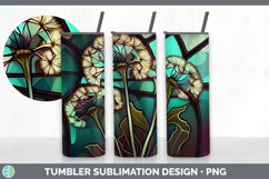 Stained Glass Dandelion Flowers Tumbler | Sublimation 20 oz Product Image 2
