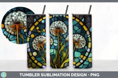 Stained Glass Dandelion Flowers Tumbler | Sublimation 20 oz Product Image 3