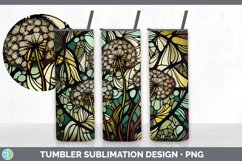 Stained Glass Dandelion Flowers Tumbler | Sublimation 20 oz Product Image 5