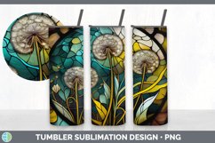 Stained Glass Dandelion Flowers Tumbler | Sublimation 20 oz Product Image 7