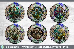 Stained Glass Dandelion Flowers Wind Spinner | Sublimation S Product Image 2