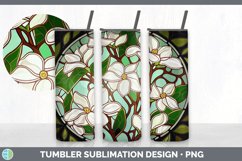 Stained Glass Jasmine Flowers Tumbler | Sublimation 20 oz Sk Product Image 2