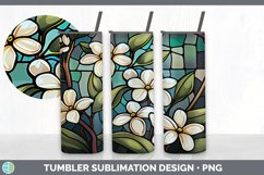 Stained Glass Jasmine Flowers Tumbler | Sublimation 20 oz Sk Product Image 4