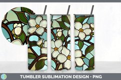 Stained Glass Jasmine Flowers Tumbler | Sublimation 20 oz Sk Product Image 5