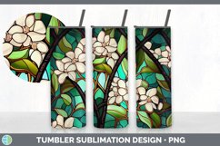Stained Glass Jasmine Flowers Tumbler | Sublimation 20 oz Sk Product Image 7