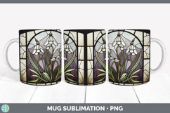 Stained Glass Snowdrop Flowers Mug Wrap | Sublimation Coffee Product Image 4