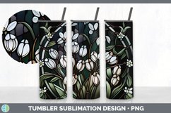Stained Glass Snowdrop Flowers Tumbler | Sublimation 20 oz S Product Image 5