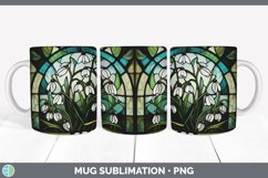 Stained Glass Snowdrop Flowers Mug Wrap | Sublimation Coffee Product Image 7