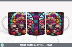Stained Glass Sugar Skulls Mug Wrap | Sublimation Coffee Cup Product Image 3
