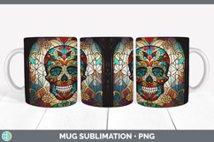 Stained Glass Sugar Skulls Mug Wrap | Sublimation Coffee Cup Product Image 4
