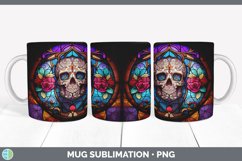 Stained Glass Sugar Skulls Mug Wrap | Sublimation Coffee Cup Product Image 6