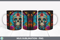Stained Glass Sugar Skulls Mug Wrap | Sublimation Coffee Cup Product Image 7