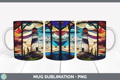 Stained Glass Lighthouse Mug Wrap | Sublimation Coffee Cup Product Image 6