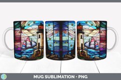 Stained Glass Lighthouse Mug Wrap | Sublimation Coffee Cup Product Image 8