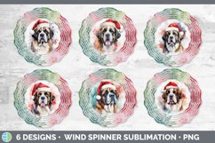 Christmas Santa Hat Saint Bernard Dog Wind Spinner | Sublima Product Image 2