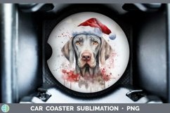 Santa Hat Weimaraner Car Coaster Sublimation Coaster Designs Product Image 1