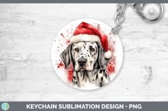 Dog Santa Hat Dalmatian Keychain Sublimation Keyring Designs Product Image 1