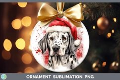 Dog Santa Hat Dalmatian Ornament Sublimation Bauble Designs Product Image 1