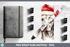 Dog Santa Hat Dalmatian Pen Wrap Sublimation Epoxy Pen Desig Product Image 1