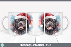 Christmas Santa Hat Newfoundland Dog Mug Wrap | Sublimation Product Image 2