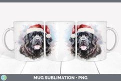 Christmas Santa Hat Newfoundland Dog Mug Wrap | Sublimation Product Image 3