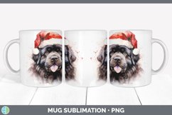 Christmas Santa Hat Newfoundland Dog Mug Wrap | Sublimation Product Image 4