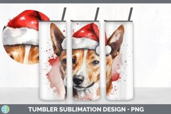 Christmas Santa Hat Basenji Dog Tumbler | Sublimation 20 oz Product Image 2