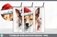 Christmas Santa Hat Basenji Dog Tumbler | Sublimation 20 oz Product Image 3