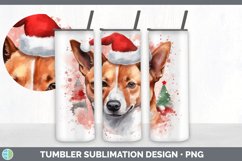 Christmas Santa Hat Basenji Dog Tumbler | Sublimation 20 oz Product Image 4