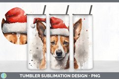 Christmas Santa Hat Basenji Dog Tumbler | Sublimation 20 oz Product Image 5