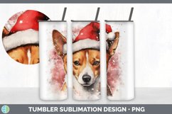 Christmas Santa Hat Basenji Dog Tumbler | Sublimation 20 oz Product Image 7