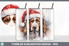 Christmas Santa Hat Brittany Dog Tumbler | Sublimation 20 oz Product Image 2
