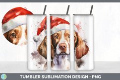 Christmas Santa Hat Brittany Dog Tumbler | Sublimation 20 oz Product Image 3