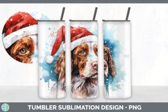 Christmas Santa Hat Brittany Dog Tumbler | Sublimation 20 oz Product Image 4