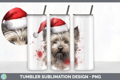 Christmas Santa Hat Cairn Terrier Dog Tumbler | Sublimation Product Image 2