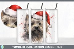 Christmas Santa Hat Cairn Terrier Dog Tumbler | Sublimation Product Image 3