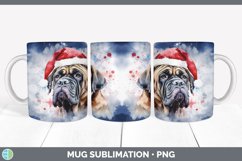 Christmas Santa Hat Mastiff Dog Mug Wrap | Sublimation Coffe Product Image 2
