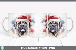 Christmas Santa Hat Mastiff Dog Mug Wrap | Sublimation Coffe Product Image 3
